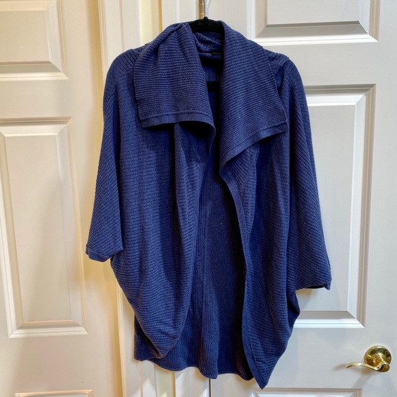 Central Park West Navy Poncho Sweater - Picture 1 of 6
